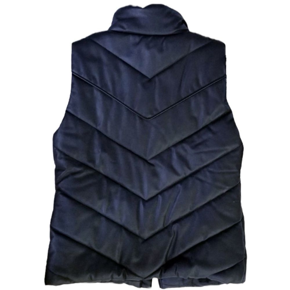 Yaso Black Faux Leather Puffer Vest Size Large - Picture 15 of 15